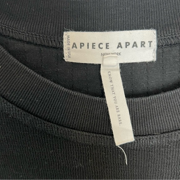 APIECE APART Olimpio Organic Cotton Sweatshirt Women's Sz XS Black Puff Sleeve - Picture 2 of 10